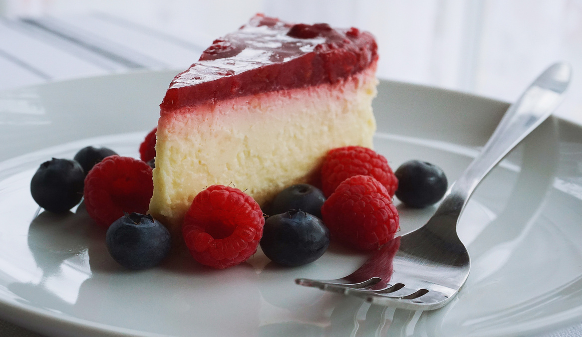 A Close-Up Shot of a Cheesecake with Berries